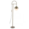 Brass & Frosted Glass Mid-Century Office Floor Lamp