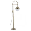Brass & Frosted Glass Mid-Century Office Floor Lamp