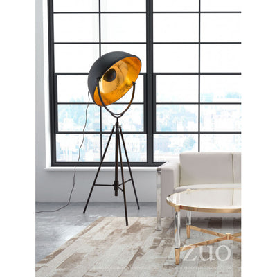 Vintage Style Gold & Antique Black Office Floor Lamp