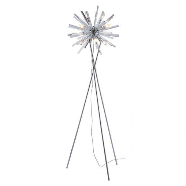 Airy Chrome Metal Office Floor Lamp