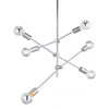 Silver Chrome Artistic Bare Bulb Ceiling Lamp