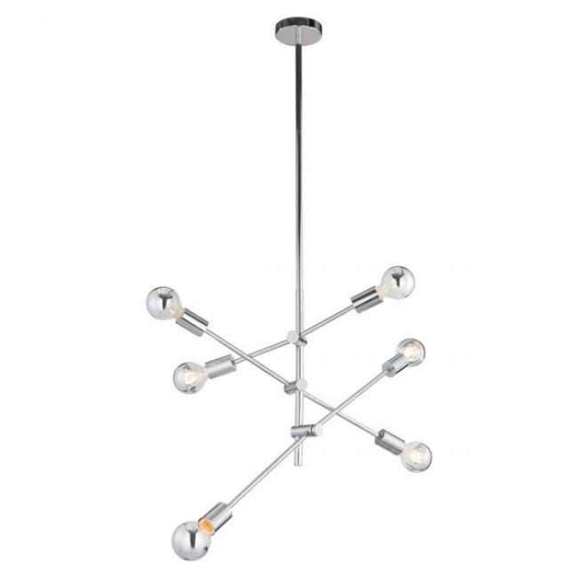 Silver Chrome Artistic Bare Bulb Ceiling Lamp