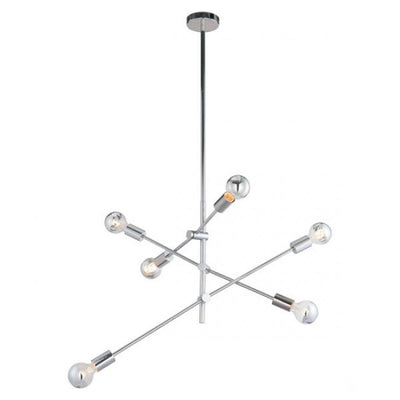Silver Chrome Artistic Bare Bulb Ceiling Lamp