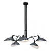 Adjustable Scoop-Style Hanging Ceiling Light in Black & White