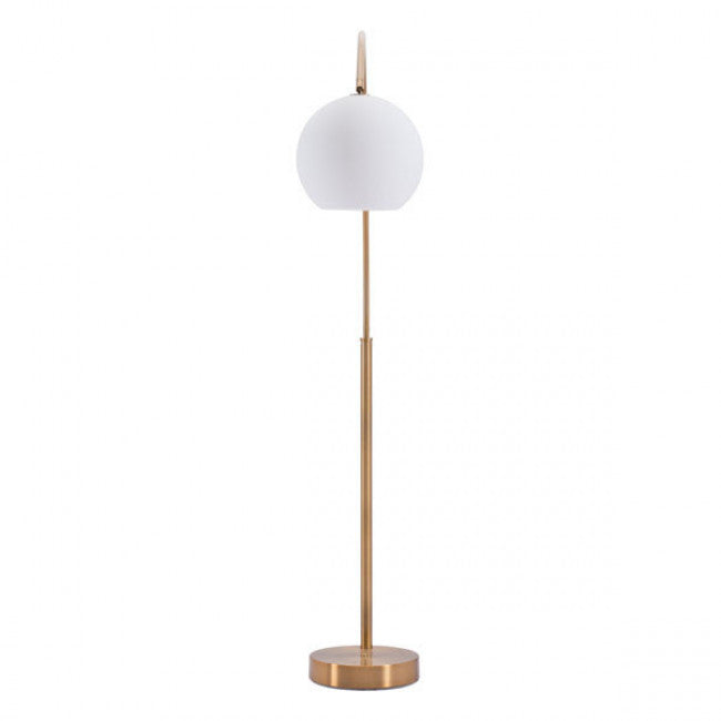 Elegant Brushed Brass Arched Office Floor Lamp