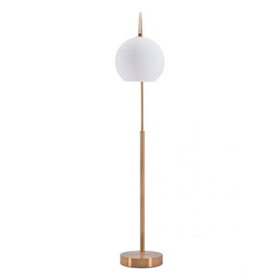 Elegant Brushed Brass Arched Office Floor Lamp