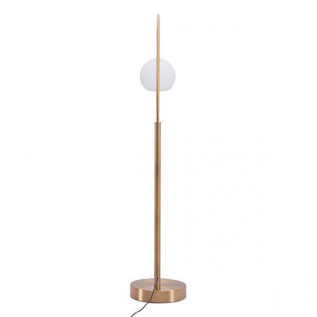 Elegant Brushed Brass Arched Office Floor Lamp