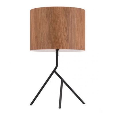 Black & Faux Wood Office Lamp