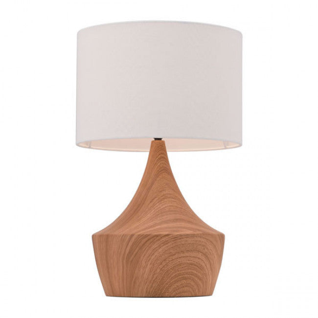Retro-Style Faux Woodgrain Table Lamp