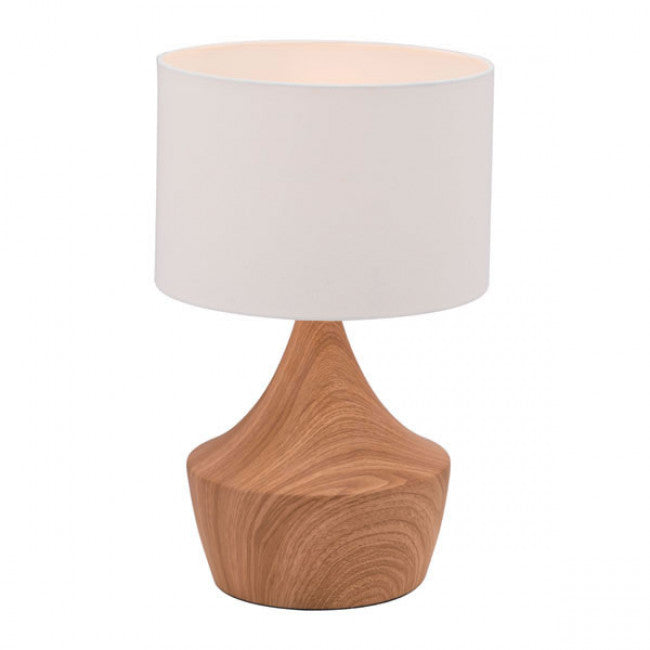 Retro-Style Faux Woodgrain Table Lamp