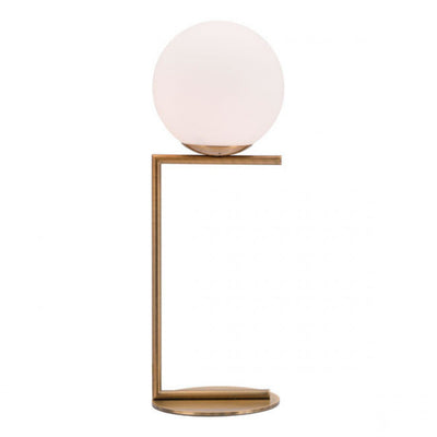 Brushed Brass Minimalist Globe-Style Desk Lamp