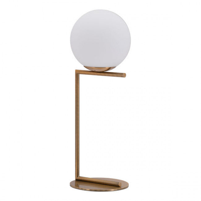 Brushed Brass Minimalist Globe-Style Desk Lamp