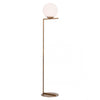 Brushed Brass Minimalist Floor Lamp w/ Orb Lamp