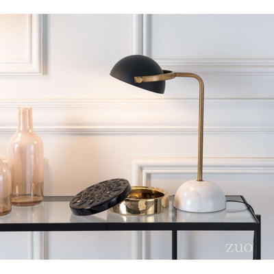 Black & Gold Desk Lamp w/ Marble Base