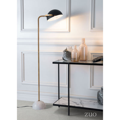 Black & Gold Floor Lamp w/ Marble Base