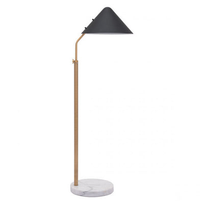 Black Hat, Gold, & Marble Office Floor Lamp