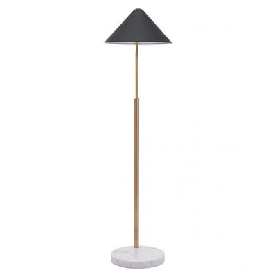 Black Hat, Gold, & Marble Office Floor Lamp