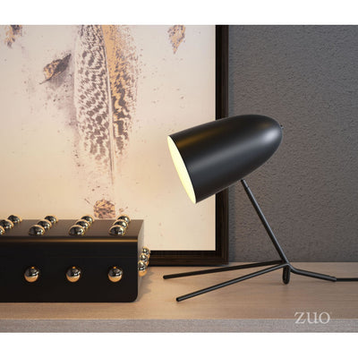 Unique & Sleek Tripod-Style Office Desk Lamp in Black