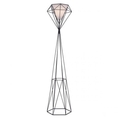 Geometric Architectural Style Floor Lamp in Black Steel