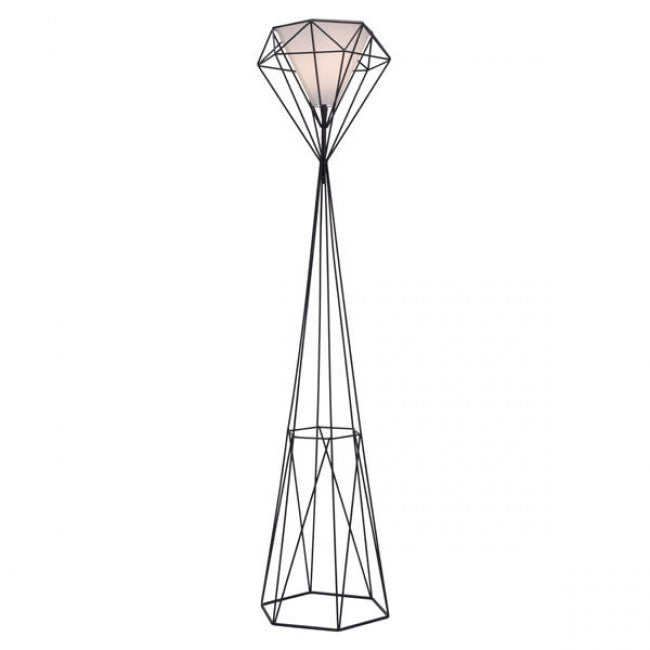 Geometric Architectural Style Floor Lamp in Black Steel