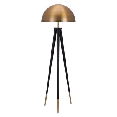 Black & Brass Domed Floor Lamp