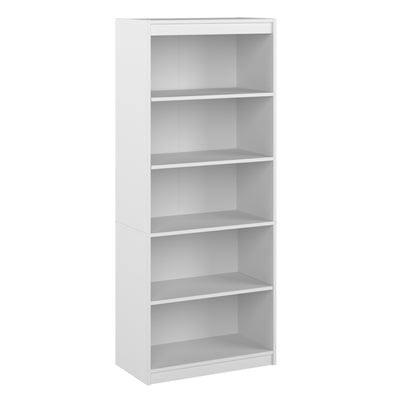 72" Bookcase with 5 Shelves in Solid White