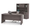 Bark Gray Premium Modern U-shaped Desk with Hutch