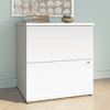 28" 2-Drawer Locking File Cabinet in Satin White