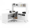 White 71" x 71" L-Shaped Office Desk with Hutch