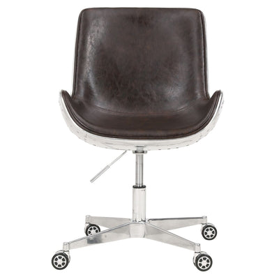 Scoop-Style Distressed Caramel Office Chair