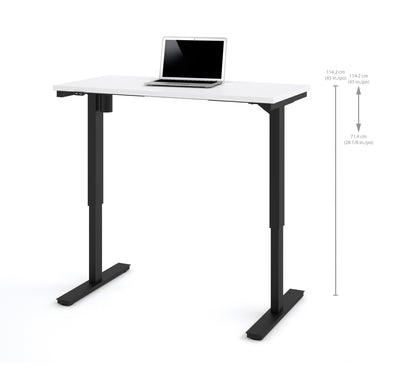 Modern White 48" Desk with Height Adjustment from 28 - 45"