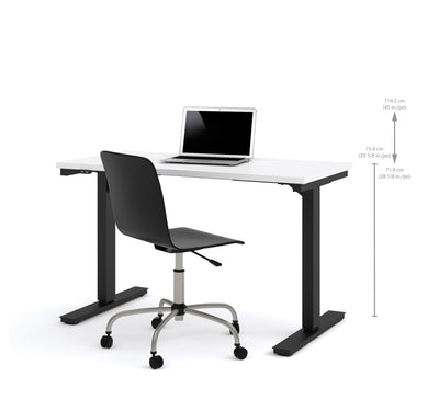 Modern White 48" Desk with Height Adjustment from 28 - 45"