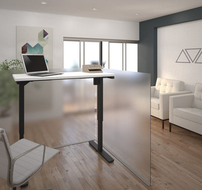 Modern White 48" Desk with Height Adjustment from 28 - 45"