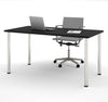 Modern Premium 60" Office Desk with Black Top & Silver Legs