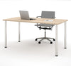 Modern Premium 60" Office Desk with Northern Maple Top & Silver Legs
