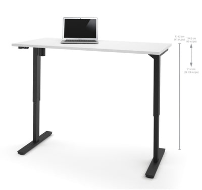 60" White Standing Desk with Electronic Height Adjustment