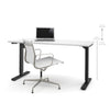 60" White Standing Desk with Electronic Height Adjustment