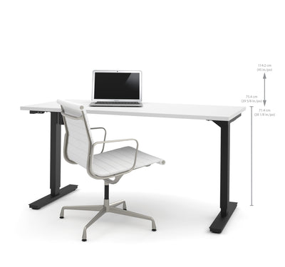 60" White Standing Desk with Electronic Height Adjustment