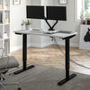 48" Adjustable Desk with Twin Monitor Support in White & Black