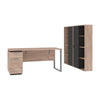 66" Desk with Included Cabinets in Rusic Brown & Graphite