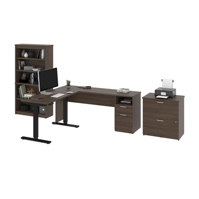 72" L-Shaped Adjustable 3-Piece Desk Set in Antigua