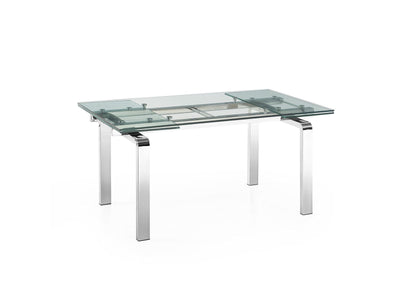 63-87" Extendable Steel & Glass Conference Table
