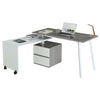 58" L-Shaped Transforming Desk in Gray & White