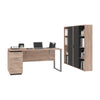 66" Desk with Included Cabinets in Rusic Brown & Graphite