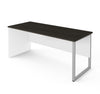 71" Economic Executive Desk in White & Deep Gray