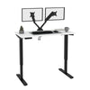 48" Adjustable Desk with Twin Monitor Support in White & Black