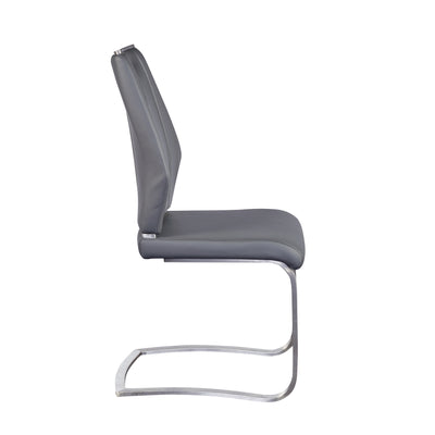 Quality Gray Leatherette Guest or Conference Chairs (Set of 2)