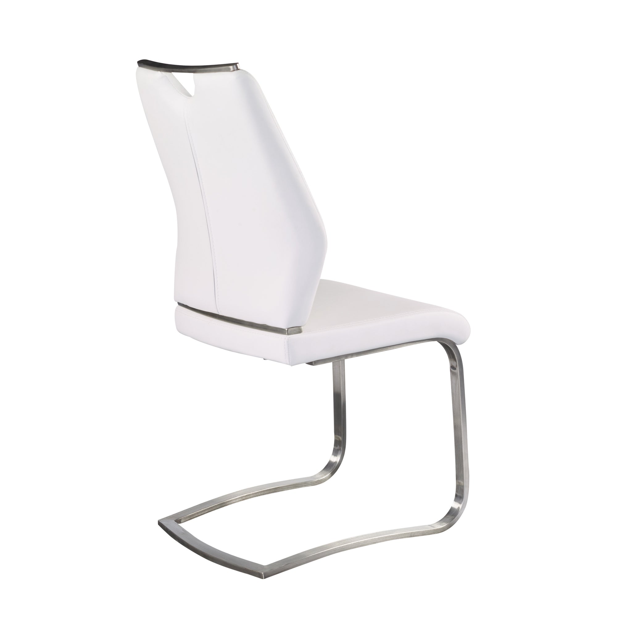 Quality White Leatherette Guest or Conference Chairs (Set of 2)