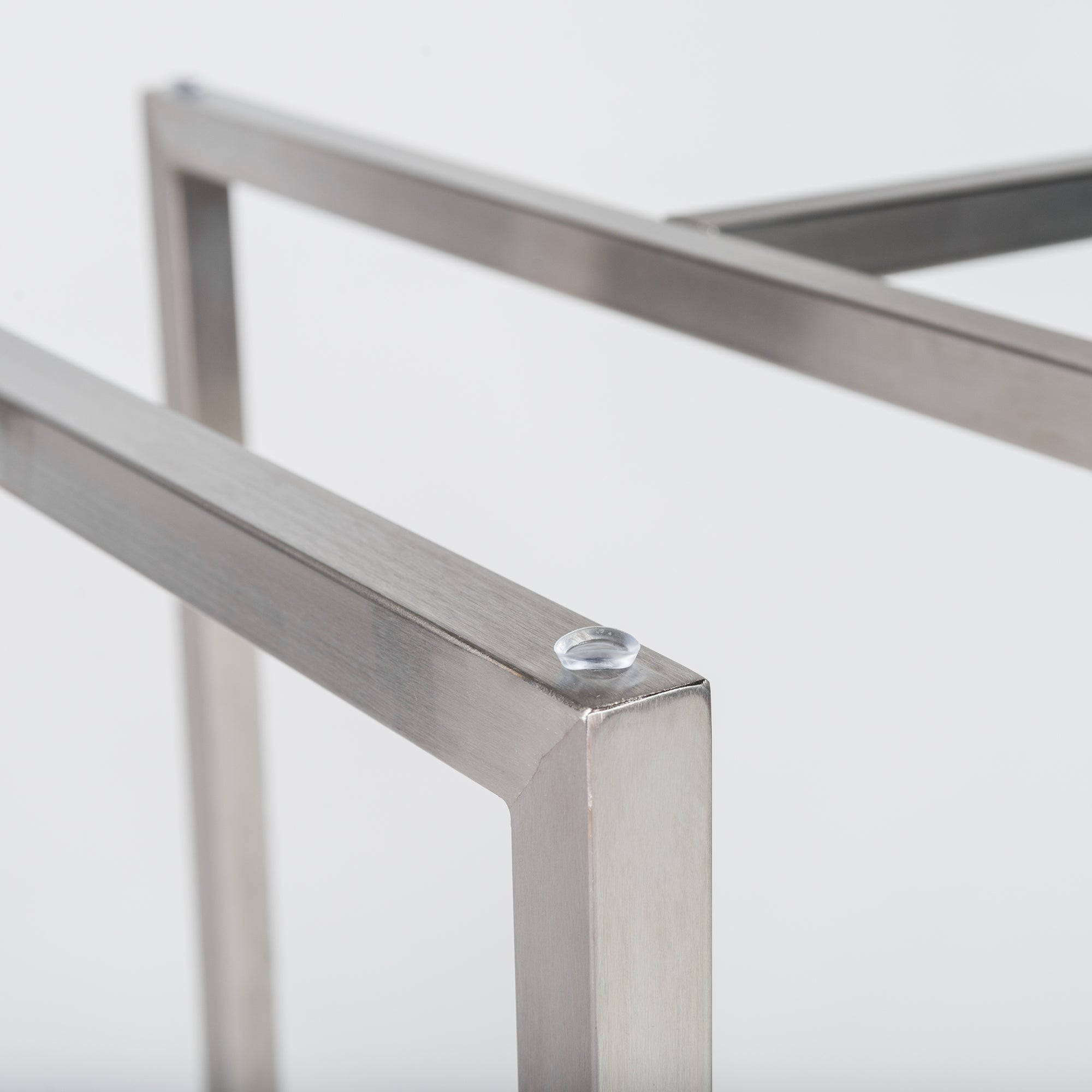 42" Glass & Brushed Stainless Steel Meeting Table