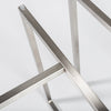 42" Glass & Brushed Stainless Steel Meeting Table